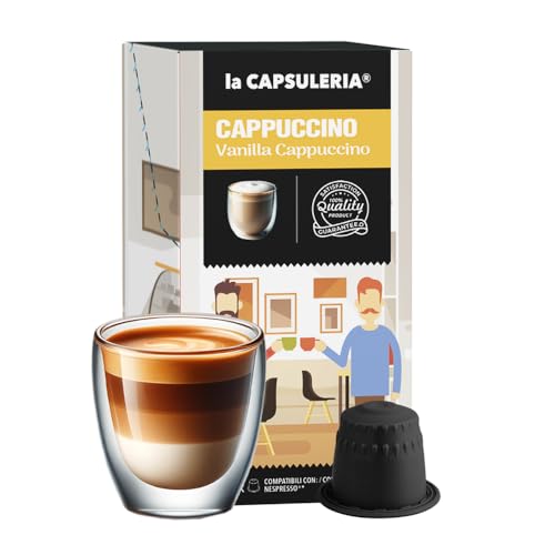 Vanille CAPPUCCINO (160 Kapseln) kompatibel mit Nepresso, 16er Pack, 16x10 Kapseln (160 Portionen) - La Capsuleria von La Capsuleria