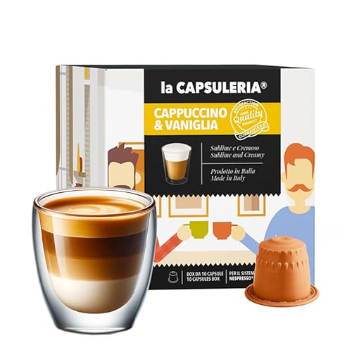 Vanille CAPPUCCINO (240 Kapseln) kompatibel mit Nepresso, 24er Pack, 24x10 Kapseln (240 Portionen) - La Capsuleria von La Capsuleria