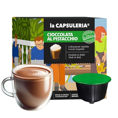 PISTAZIENSCHOKOLADE (96 Kapseln) kompatibel mit Nescafé Dolce Gusto, 6er Pack, 6x16 Kapseln (96 Portionen) - (La Capsuleria) von La Capsuleria