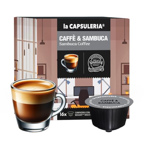 SAMBUCA COFFEE (48 Kapseln) kompatibel mit Nescafé Dolce Gusto, 3er Pack, 3x16 Kapseln (48 Portionen) - (La Capsuleria) von La Capsuleria