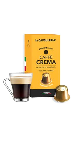 kaffee CREMA (100 Kapseln) kompatibel mit Nepresso, 10er Pack, 10x10 Kapseln (100 Portionen) - La Capsuleria von La Capsuleria