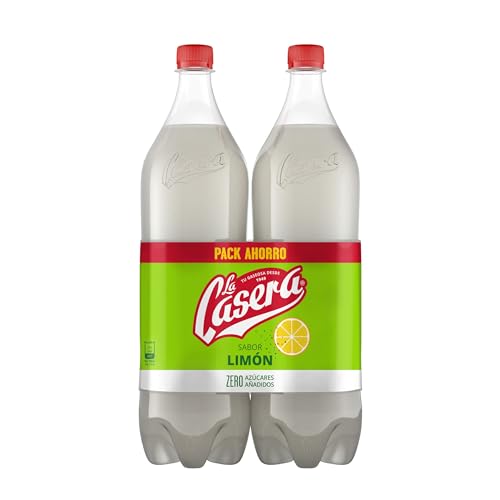 La Casera Zitrone, Erfrischungsgetränk mit Zitronengas mit Nullzucker – Flasche, Packung mit 2 x 1,5 l, 3000 ml von La Casera