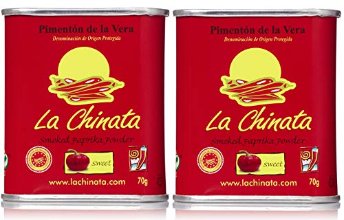 Geräucherte Paprika - LA CHINATA - DOP - Glutenfrei (Süß, 70g Dose X 2) von La Chinata