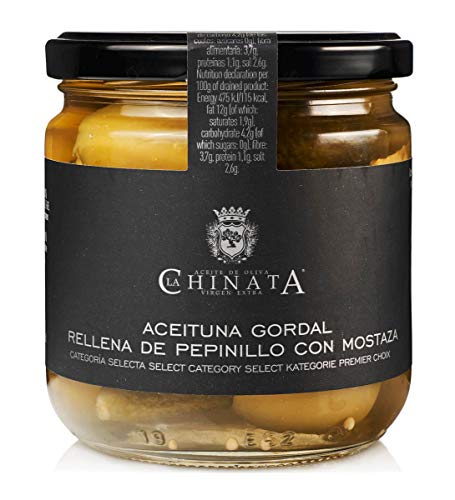 Gordal Gefüllte Gurkenolive mit Senf - La Chinata (340 g) von La Chinata