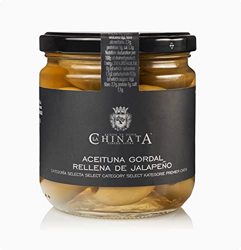 Gordal-Oliven mit Jalapeño-Füllung - La Chinata (340 g) von La Chinata