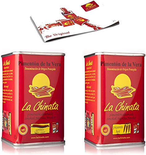 La Chinata Smoked Paprika Powder - 1 Süßsauer 160g & 1 Scharf 160g von La Chinata