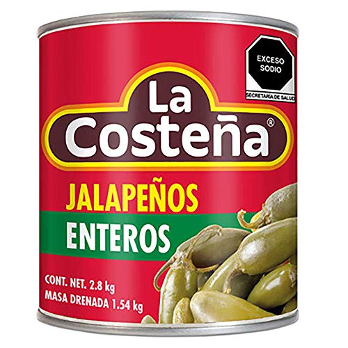 La Costena Jalapeno Enteros ganz Mexikanische Küche | die beliebteste Chilischote | mild bis mittelscharf | Als Beilage zu Fleischgerichten oder Tortillas | Hervorragender Geschmack, 2800 Gramm La Costena Jalapeno Enteros ganz Mexikanische Küche | die beliebteste Chilischote | mild bis mittelscharf | Als Beilage zu Fleischgerichten oder Tortillas | Hervorragender Geschmack, 2800 Gramm von La Costeña