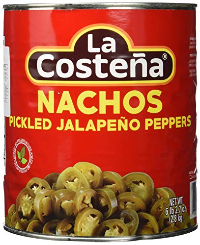 La Costena Jalapeno Nacho Scheiben | 2800gr | Mexikanische Küche | Jalapenos in Scheiben geschnitten | mild bis mittelscharf | Zu Enchiladas oder Quesadillas | Hervorragender Geschmack von La Costena
