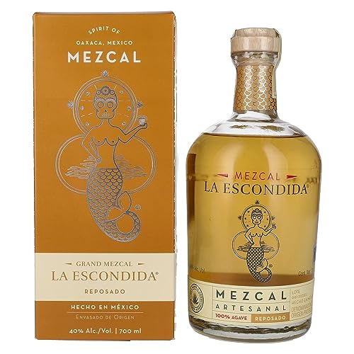 La Escondida Mezcal Artesanal Reposado 40% Vol. 0,7l in Geschenkbox von La Escondida