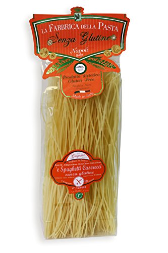 500g Glutenfreie Spaghetti Caserecci di Gragnano Handwerkliche Bronze Verarbeitung von La Fabbrica della Pasta di Gragnano
