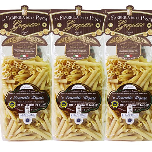 Original italienische Pasta Pennette Rigate di Gragnano IGP Angebot 3X500g von La Fabbrica della Pasta di Gragnano