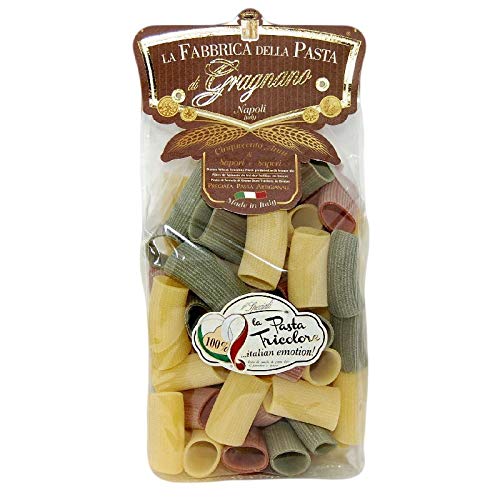 Paccheri gestreiften Trikolore 500 Gr. - Box 12 Stück - La Fabbrica della Pasta di Gragnano von La Fabbrica della Pasta di Gragnano