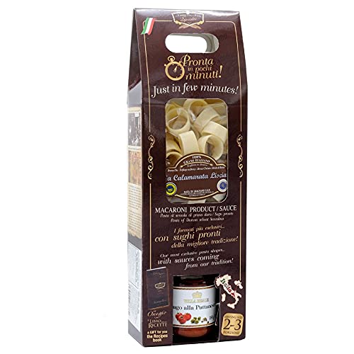 Schnellgericht in wenigen Minuten Überraschungspaket mit Pasta aus Gragnano IGP 250 gr und Fertigsauce 180 gr Schnellgericht in wenigen Minuten Überraschungspaket mit Pasta aus Gragnano IGP 250 gr und Fertigsauce 180 gr von La Fabbrica della Pasta di Gragnano