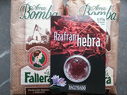 2x1kg Original spanischer Bomba Paella-Reis La Fallera + 0,375gr. Safran Hacendado von La Fallera / Hacendado