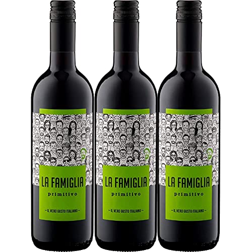 La Famiglia La Famiglia Primitivo Puglia IGT Trocken Rotwein Wein Italien (3 x 0.75l) von La Famiglia