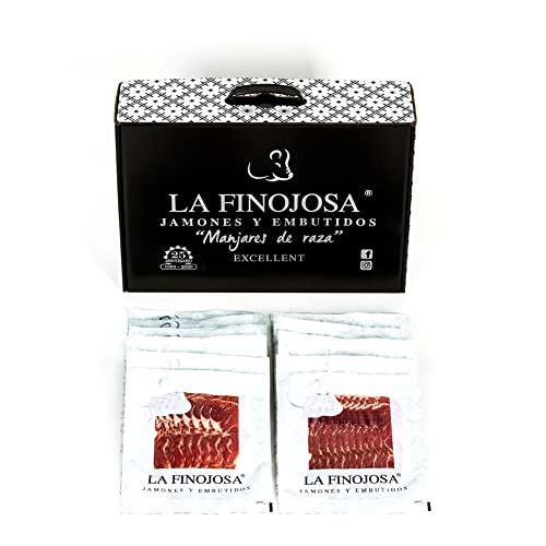 La Finojosa - Vorderschinken Reserva im Pack und In Scheiben - 20 Packungen mit je 100 g - Mindestens 16 Monate Reifezeit - Süß und Leicht Salzig - Schinken Vakuum Verpackt La Finojosa - Vorderschinken Reserva im Pack und In Scheiben - 20 Packungen mit je 100 g - Mindestens 16 Monate Reifezeit - Süß und Leicht Salzig - Schinken Vakuum Verpackt von La Finojosa