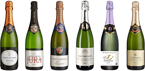 La Grande Vinothèque - Sekt Probierpaket Crémant Brut - 6 Sekt Flasche aus Frankreich : Alsace, Bordeaux, Bourgogne, Loire, Jura, Limoux (6 x 0.75 l) von La Grande Vinothèque