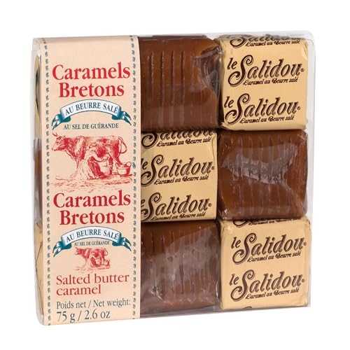 Bretonische Karamellbonbons, gesalzenes Butterkaramell, weich, mit Meersalz, Süßigkeiten, La Maison D´Armorine, 75 g von SALIDOU