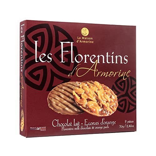 Les Florentins d'Armorine, Florentiner mit Vollmilchschokolade aus Frankreich, 8 Stück aus der Bretagne, 70g von La Maison d'Armorine