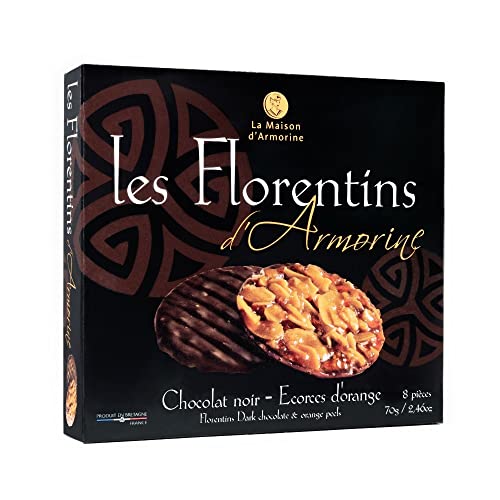 Les Florentins d'Armorine, Florentiner mit Zartbitterschokolade aus Frankreich, 8 Stück aus der Bretagne, 70g von La Maison d'Armorine