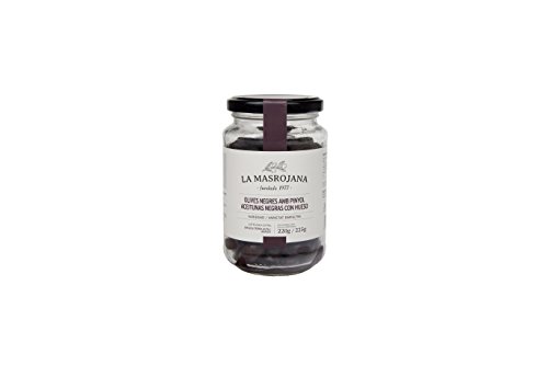 Schwarze Aragón-Oliven mit Stein 220 g Glas von La Masrojana