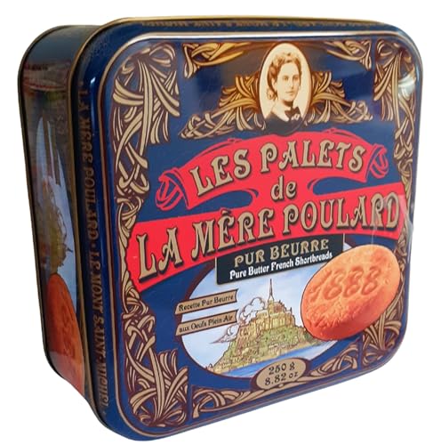 La Mère Poulard Les Palets Pur Beurre 250g Schmuckdose | Metalldose | Geschenkdose von LA MERE POULARD