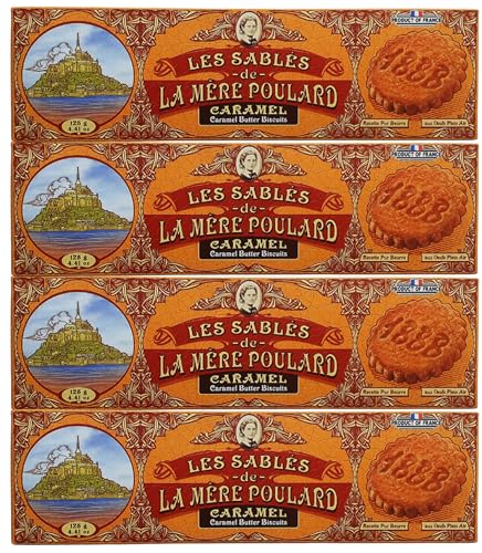Les Sablés De La Mére Poulard Caramel 4 x 125g Caramel Butter Biscuits von LA MERE POULARD