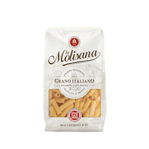 La Molisana, Makkaroni Nr. 37, italienische Weizen Solo Pasta - Bronze gezogen, rau und zäh mit hervorragendem Kochhalt - 500 g La Molisana, Makkaroni Nr. 37, italienische Weizen Solo Pasta - Bronze gezogen, rau und zäh mit hervorragendem Kochhalt - 500 g von La Molisana