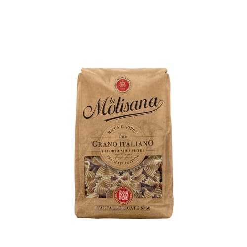 La Molisana, Vollnudeln Schmetterlinge Rigate Nr. 66 kurze Nudeln, nur italienisches Weizen - 500 g von La Molisana