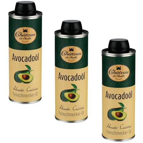 Château de l'huile Avocadoöl – 250 ml, 3er Pack - Kaltgepresst, 100% Natives Avocado-Öl, Nussig-Cremiges Aroma, Ideal für Braten, Salate, Bowls und Dips Château de l'huile Avocadoöl – 250 ml, 3er Pack - Kaltgepresst, 100% Natives Avocado-Öl, Nussig-Cremiges Aroma, Ideal für Braten, Salate, Bowls und Dips von La Monegasque