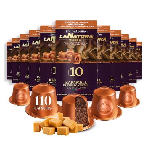 Kaffee Karamell Espresso Crema Premium Aromatisierter 110 Aluminium Kaffeekapseln | 100% Recycelbar | La Natura Lifestyle von La Natura LIFESTYLE