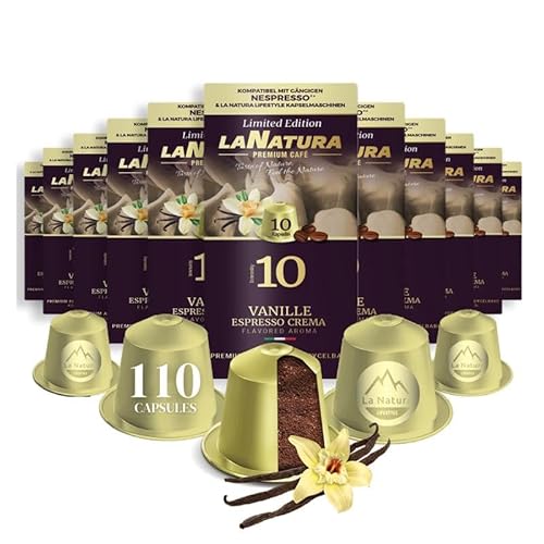 Kaffee Vanille Espresso Crema Premium Aromatisierter 110 Aluminium Kaffeekapseln | 100% Recycelbar | La Natura Lifestyle von La Natura LIFESTYLE