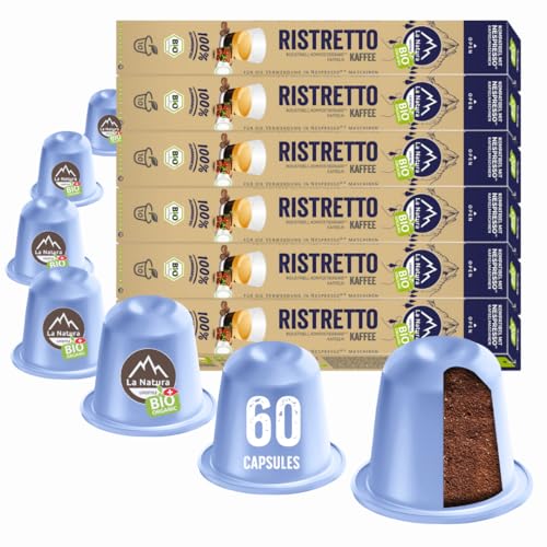 La Natura Lifestyle BIO KAFFEE RISTRETTO | 100% Industriell Kompostierbare² Kaffeekapseln | Umweltfreundlich | 60 Kaffeekapseln | für Nespresso®³ Kapselmaschinen von La Natura LIFESTYLE