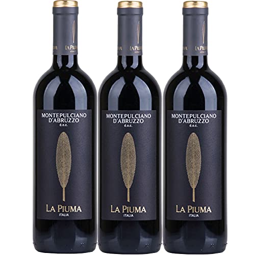 La Piuma Montepulciano d'Abruzzo DOC Rotwein Wein trocken Italien (3 Flaschen) von La Piuma