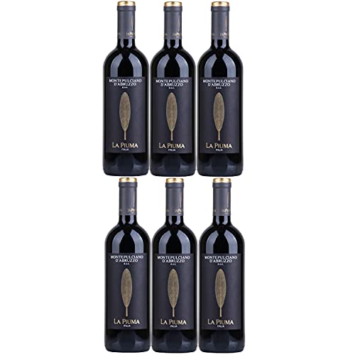 La Piuma Montepulciano d'Abruzzo DOC Rotwein Wein trocken Italien (6 Flaschen) von La Piuma