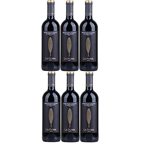 La Piuma Montepulciano d'Abruzzo DOC Rotwein Wein trocken Italien (6 Flaschen) von La Piuma