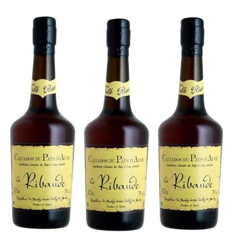 3x 0,7l - La Ribaude - Vieille Réserve - Calvados du Pays d'Auge A.O.P. - Apfelbrand - Normandie - Frankreich - 42,0% vol. von La Ribaude