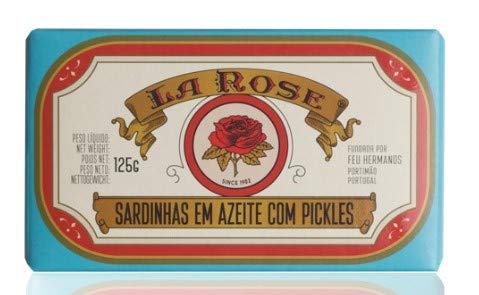 La Rose - Portugiesische gewürzte Gourmet Sardinen in Olivenöl und Gurken - 5er Pack (5 x 120 gr) von La Rose