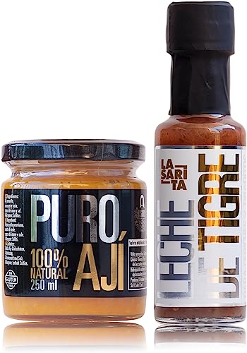 Ají amarillo —gelbe Aji-Chilischoten— und Leche de Tigre für Ceviches und Tiraditos | Sparpaket | 100% natürlich | Keine Zusatzstoffe oder Konservierungsstoffe | Glutenfreie | Geeignet für Veganer Ají amarillo —gelbe Aji-Chilischoten— und Leche de Tigre für Ceviches und Tiraditos | Sparpaket | 100% natürlich | Keine Zusatzstoffe oder Konservierungsstoffe | Glutenfreie | Geeignet für Veganer von La Sarita