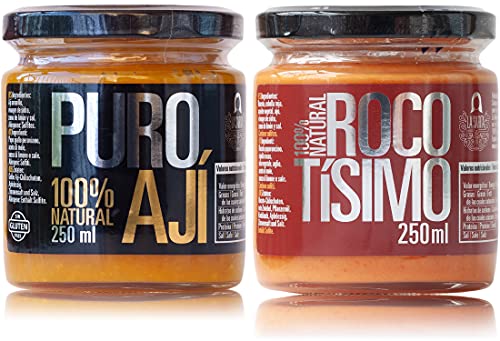 Ají amarillo —gelbe Aji-Chilischoten— und Rocotísimo, Rocoto-Creme | Sparpaket | 100% natürlich | Keine Zusatzstoffe oder Konservierungsstoffe | Glutenfreie | Geeignet für Veganer Ají amarillo —gelbe Aji-Chilischoten— und Rocotísimo, Rocoto-Creme | Sparpaket | 100% natürlich | Keine Zusatzstoffe oder Konservierungsstoffe | Glutenfreie | Geeignet für Veganer von La Sarita