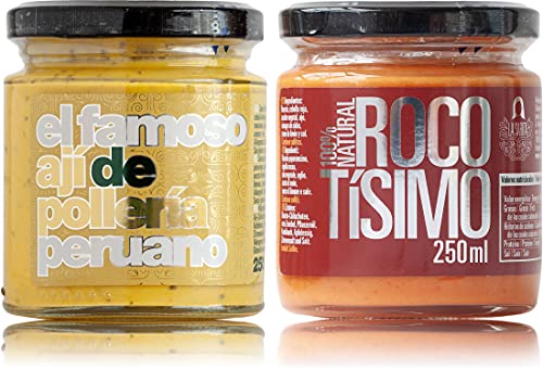 Ají de Pollería —würzige Sauce für Brathähnchen— und Rocotísimo, Rocoto-Creme | Sparpaket | 100% natürlich | 100% natürlich | Keine Zusatzstoffe oder Konservierungsstoffe | Glutenfreie | Vegan Ají de Pollería —würzige Sauce für Brathähnchen— und Rocotísimo, Rocoto-Creme | Sparpaket | 100% natürlich | 100% natürlich | Keine Zusatzstoffe oder Konservierungsstoffe | Glutenfreie | Vegan von La Sarita