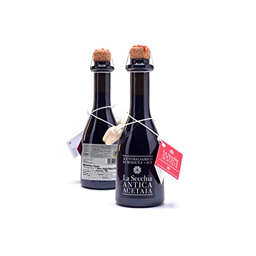 La Secchia - Balsamico-Essig aus Modena IGP "Ein Stern", In Eiche gereift, Geringe Dichte, 250 ml Flasche mit Kork-Dosierverschluss, Balsamic Vinegar g.g.A von LA SECCHIA