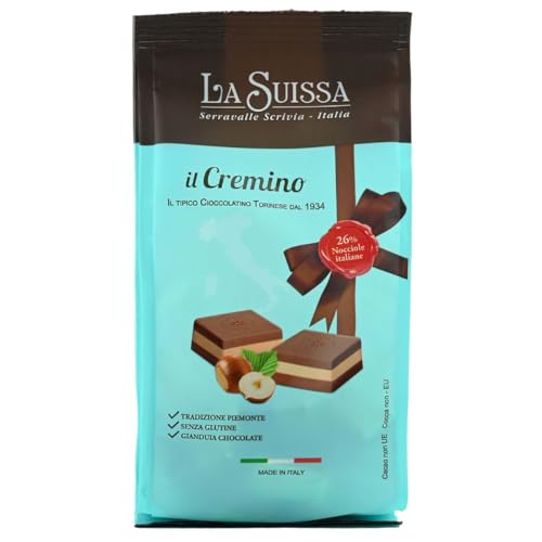 La Suissa Il Cremino Nocciola, Schokoladen-Haselnuss-Pralinen aus dem Piemont, 150g von La Suissa