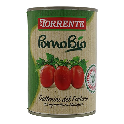 12x La Torrente PomoBio Pomodorini Datterini del Fortore Bio Datterini Kirschtomaten Italienische Bio-Tomate Dose 400g von La Torrente