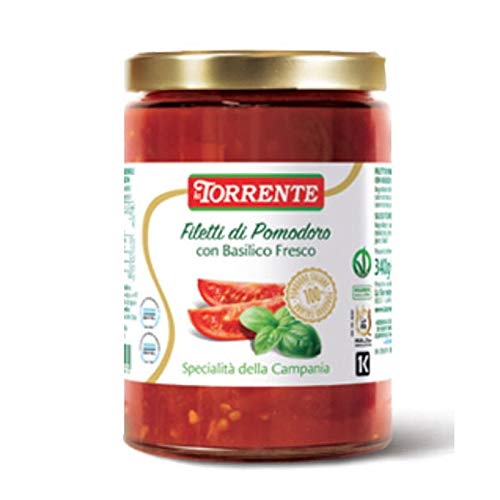 San Marzano Tomatenscheiben mit Basilikum 330g - La Torrente - 6 Stück Karton von La Torrente