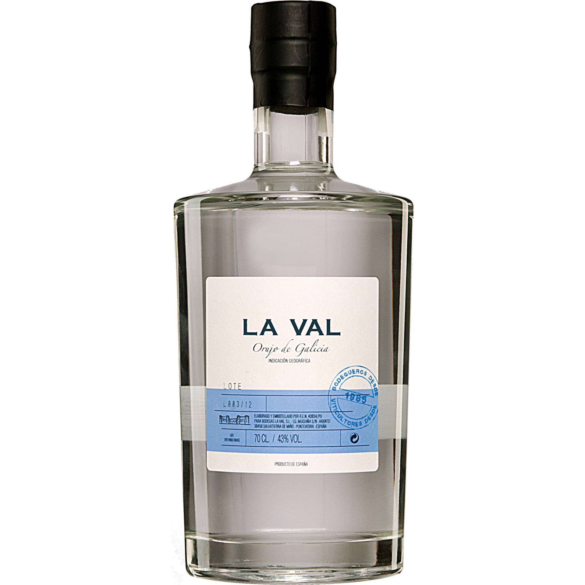 La Val »Orujo de Galicia«  0.7L 43% Vol. aus Spanien von La Val