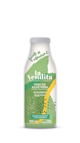 La Vendita Reiner Aloe Vera-Saft ohne Fruchtfleisch. Aloe Vera-Direktsaft Bio. 100% biologischer Natursaft. Detox-Getränk in 0,5-Liter-Glasflasche La Vendita Reiner Aloe Vera-Saft ohne Fruchtfleisch. Aloe Vera-Direktsaft Bio. 100% biologischer Natursaft. Detox-Getränk in 0,5-Liter-Glasflasche von La Vendita