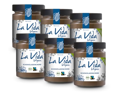Brinkers La Vida Vegan Bio Schokoladencreme | 6 x 270g | Zartschmelzende Schoko-Creme | Glutenfrei & Vollmundig von La Vida Vegan