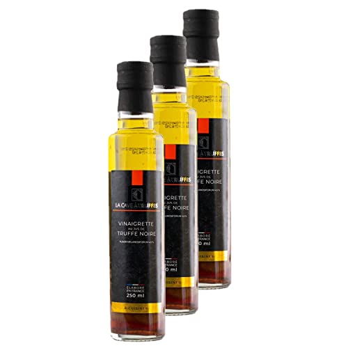 3 x Zweiphasen-Dressings mit schwarzem Trüffelsaft, 4,5 % – Flasche 250 ml von La cave à truffes