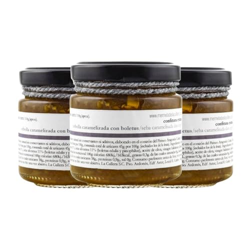 Karamellisierte Zwiebelmarmelade und extra Steinpilze La Cullera 110 g Packung mit 3 Stück Karamellisierte Zwiebelmarmelade und extra Steinpilze La Cullera 110 g Packung mit 3 Stück von La cullera